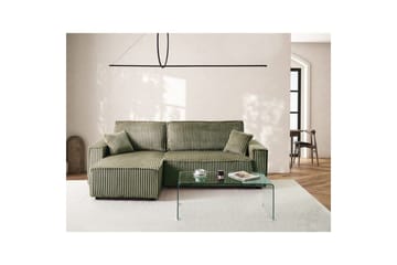 Sovesofa høyrevendt Abacka - Grønn, svart - Møbler - Sofaer - Sovesofaer