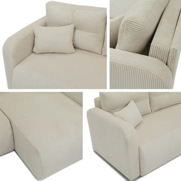 Toren sovesofa med oppbevaring og divan høyre - Beige - Møbler - Sofaer - Sovesofaer
