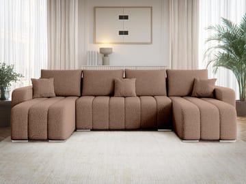 Zulueta 4-seters sovesofa med dobbel divan - brun - Møbler - Sofaer - Sovesofaer