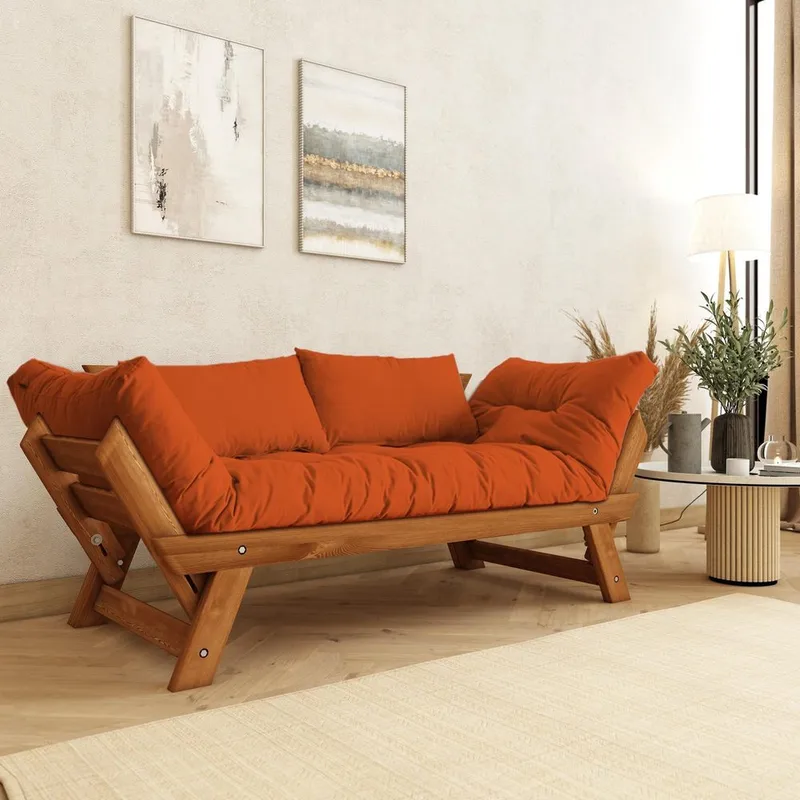 Zylar 2-seters Sovesofa, Brun/Oransje