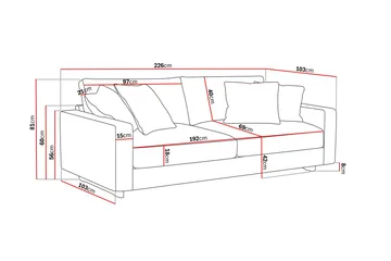 Valencia ekstra dyp 3-seters sofa - Offwhite - Møbler - Sofaer - Sofa 3 seter