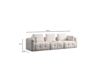 Yvara Sofa 3-sits - Hvit - Møbler - Sofaer - Modulsofaer - Komplett modulsofa