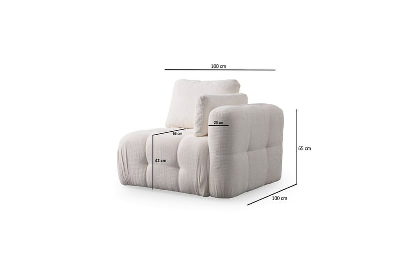 Yvara Sofa 3-sits - Hvit - Møbler - Sofaer - Modulsofaer - Komplett modulsofa