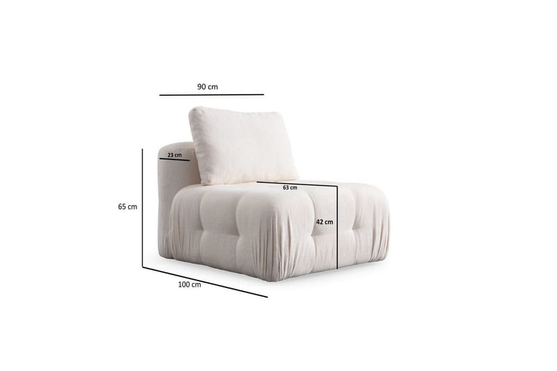 Yvara Sofa 3-sits - Hvit - Møbler - Sofaer - Modulsofaer - Komplett modulsofa