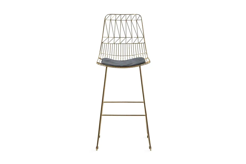 Set med 2 barstolar PRESTON Metall Guld 48cm, Gull