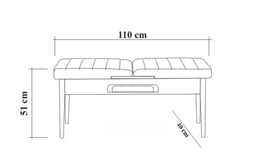 Shundrea Benk 51 cm - Hvit - Møbler - Stoler & lenestoler - Benk - Entrebenk