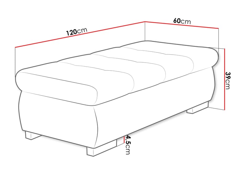 Cerys Fotskammel 120 cm - Grønn - Møbler - Stoler & lenestoler - Krakk - Fotskammel