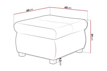 Cerys Fotskammel 60 cm - Mørk grå - Møbler - Stoler & lenestoler - Krakk - Fotskammel