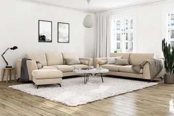 Ocean Lyx Fotskammel - Beige/Fløyel - Møbler - Stoler & lenestoler - Krakk - Fotskammel