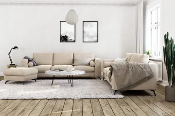 Ocean Lyx Fotskammel - Beige/Fløyel - Møbler - Stoler & lenestoler - Krakk - Fotskammel