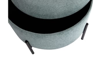Karan puff med oppbevaring 55 cm rund - Blågrønn - Møbler - Stoler & lenestoler - Krakk - Puff - Sittepuff med oppbevaring