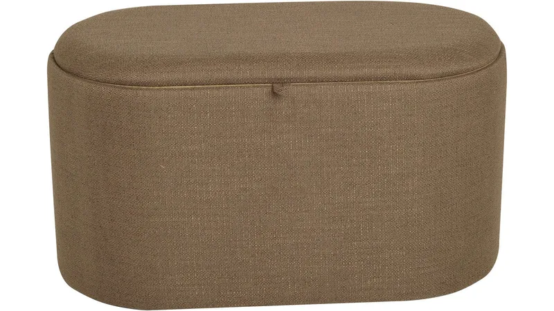 Velmira Puff 77 cm Oval, mørk beige