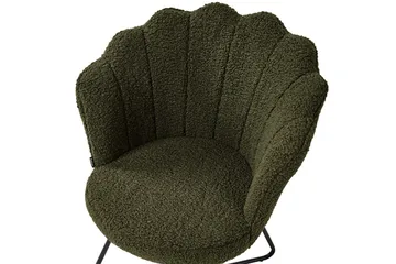 Lenestol Lovelock - Mørk grønn, svart/bouclé, Mørkegrønn, svart/bouclé - Møbler - Stoler & lenestoler - Lenestoler - Lenestoler uten armlene