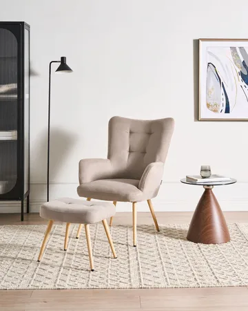 Lenestol Vejle - Beige - Møbler - Stoler & lenestoler - Lenestoler - Ørelappstol