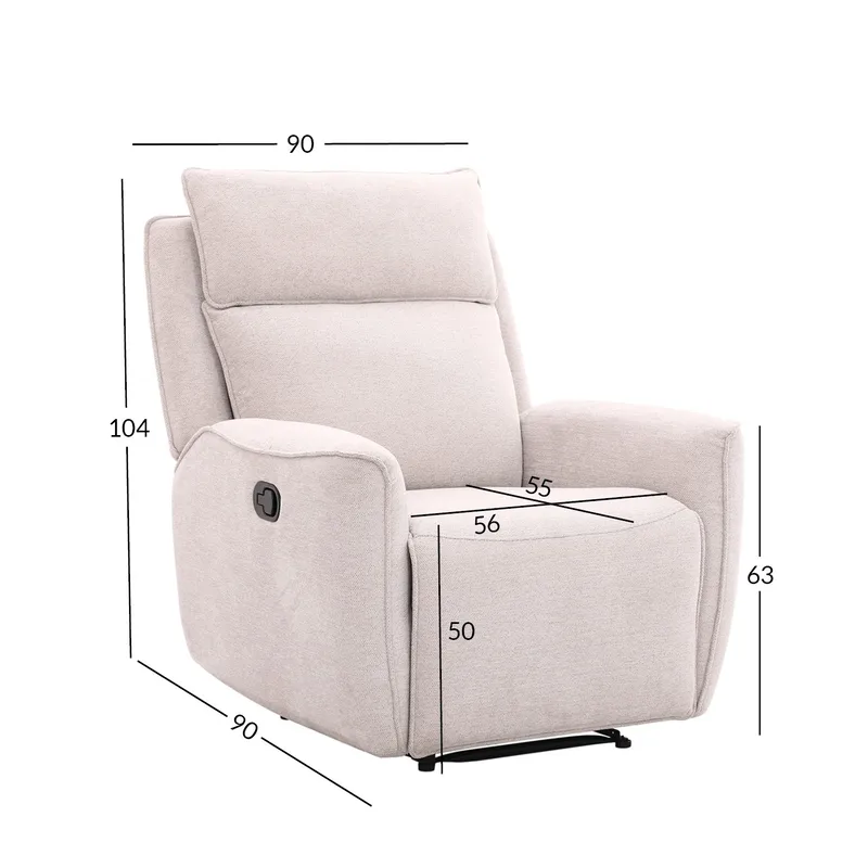 Reclinerlenestol Östvik med manuell mekanisme - beige - Møbler - Stoler & lenestoler - Lenestoler - Recliner & kinostol