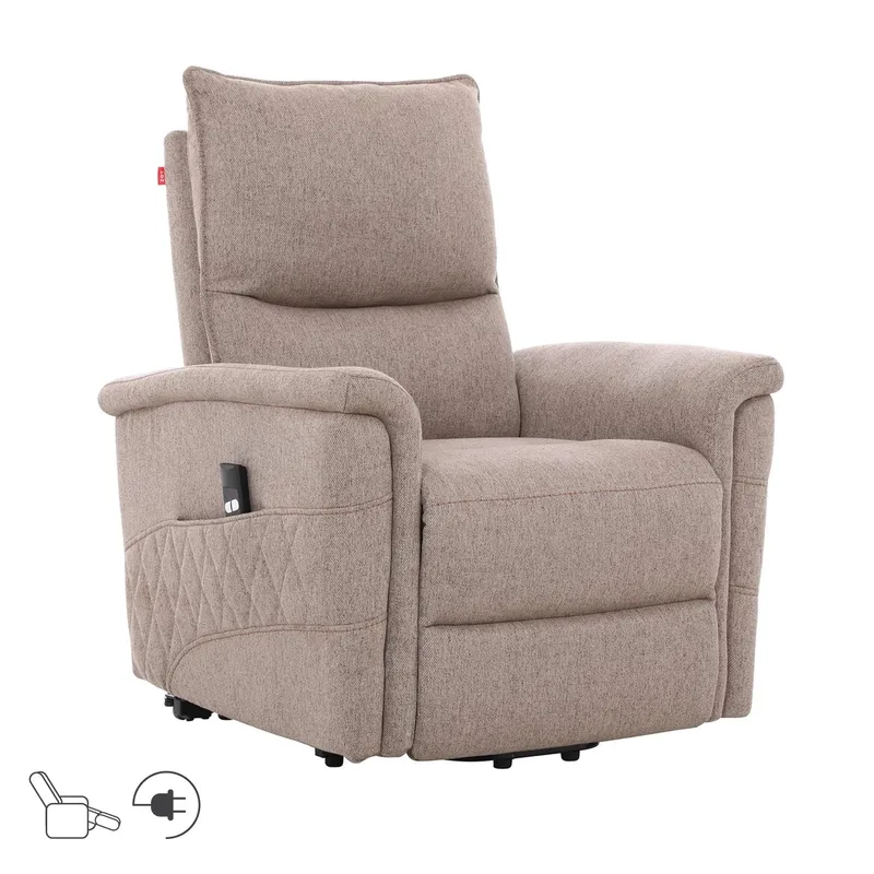 Reclinerlenestol Ulsten med elektrisk løftemekanisme, Beige