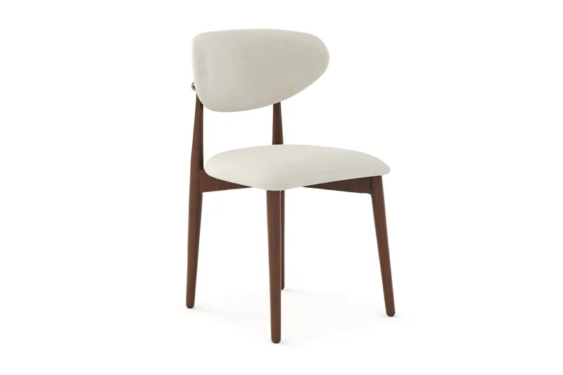 Molly spisestol i tre med stoffsete, Valnøtt/Beige