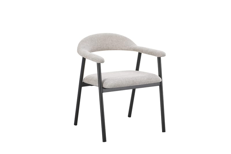 Ronja spisestol i metall med stoffsete, Beige/svart