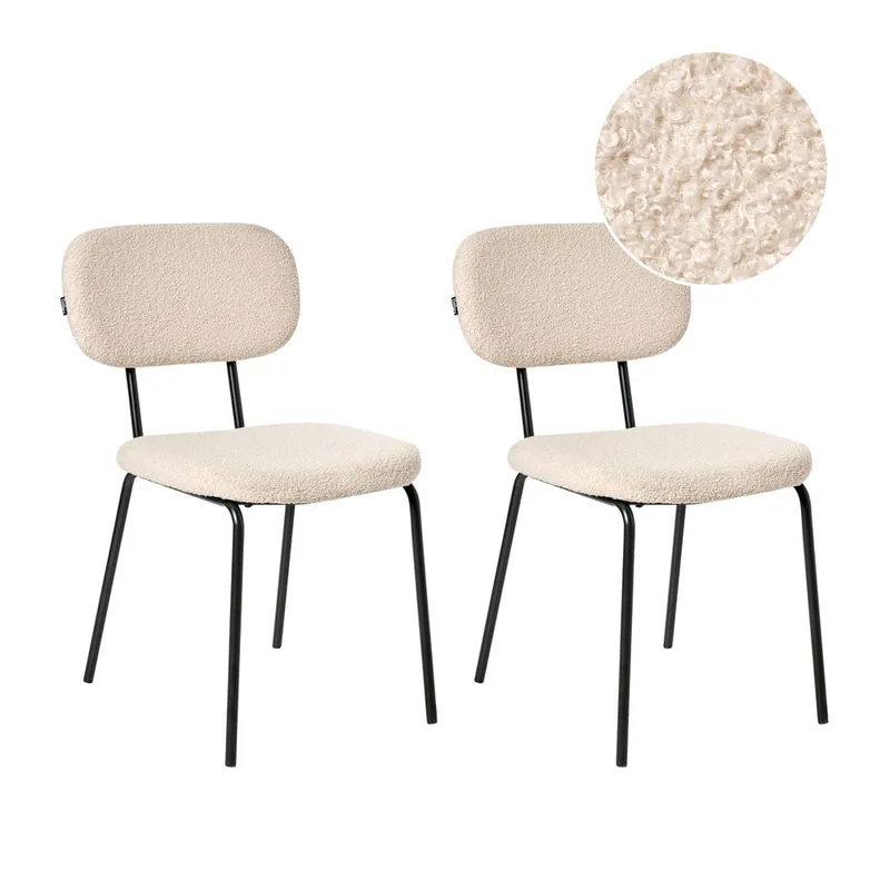 Spisestol Adair 2-pakning - Beige, svart - Møbler - Stoler & lenestoler - Spisestuestoler & kjøkkenstoler