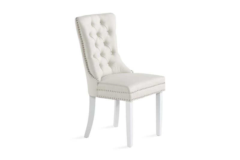 Bergviken Beige Spisestol, Hvit / Tre