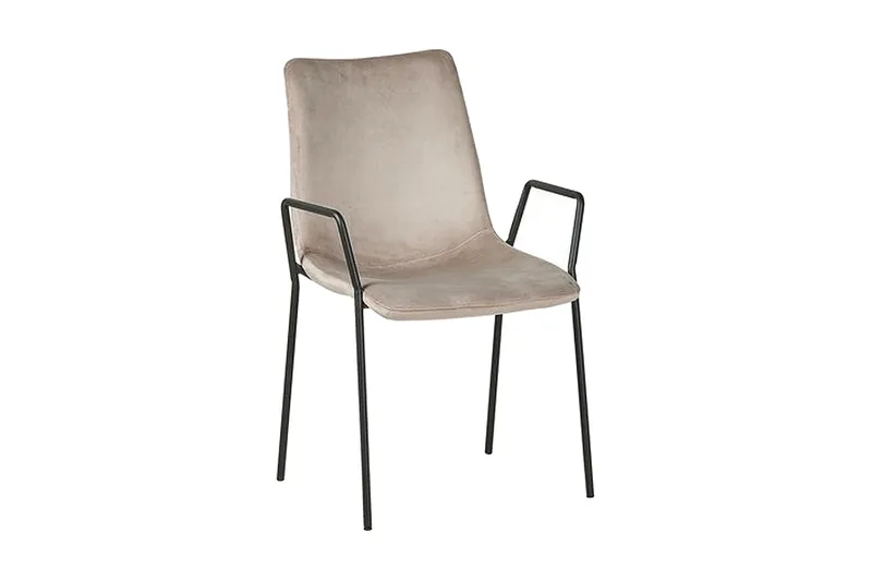 Jeffsy Dining Spisestol 2- pk, Fløyel / Beige grå
