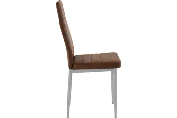 Sabie Spisestol Microfiber 2-pk - Brun/Sølv - Møbler - Stoler & lenestoler - Spisestuestoler & kjøkkenstoler