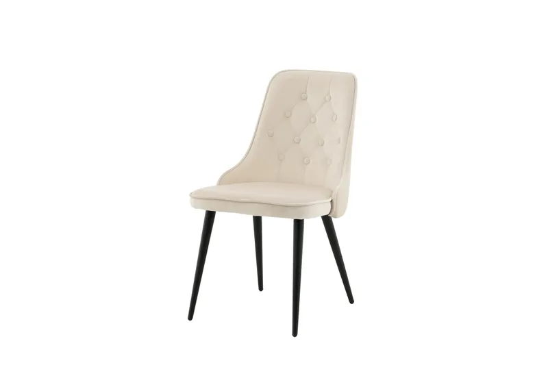 Velvet Deluxe Lyx Fløyelstol, Svart/Beige