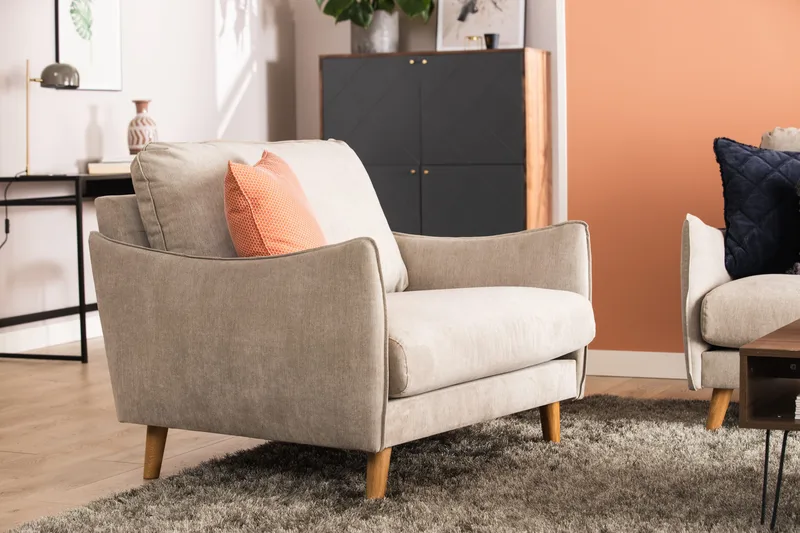 Trend Lyx Lenestol - Beige - Møbler - Stoler & lenestoler - Lenestoler