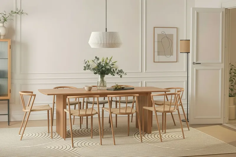 Winston Spisestol - Beige / Metallben eik - Møbler - Stoler & lenestoler - Spisestuestoler & kjøkkenstoler