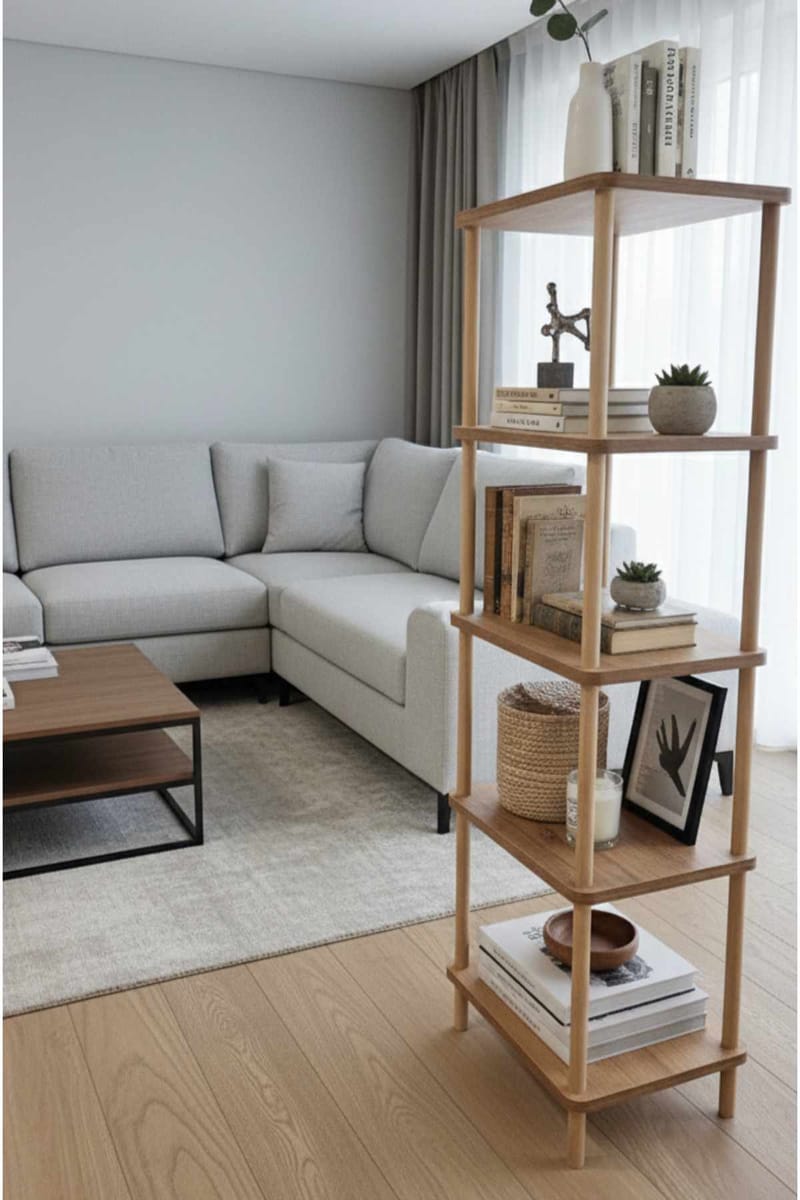 Bokhylle Hanah Home Pika Shelf (60 x 136 x 25 cm) Furu - Furu - Oppbevaring - Hyller - Bokhylle