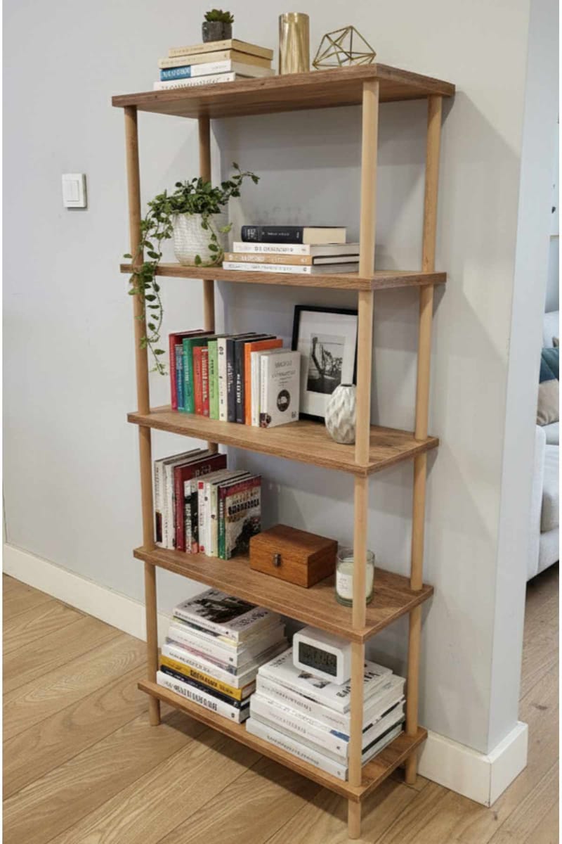 Bokhylle Hanah Home Pika Shelf (60 x 136 x 25 cm) Furu - Furu - Oppbevaring - Hyller - Bokhylle