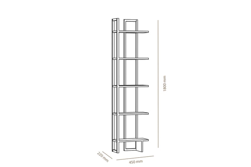 Hejde Bokhylle 45 cm - Brun/Hvit - Oppbevaring - Hyller - Bokhylle