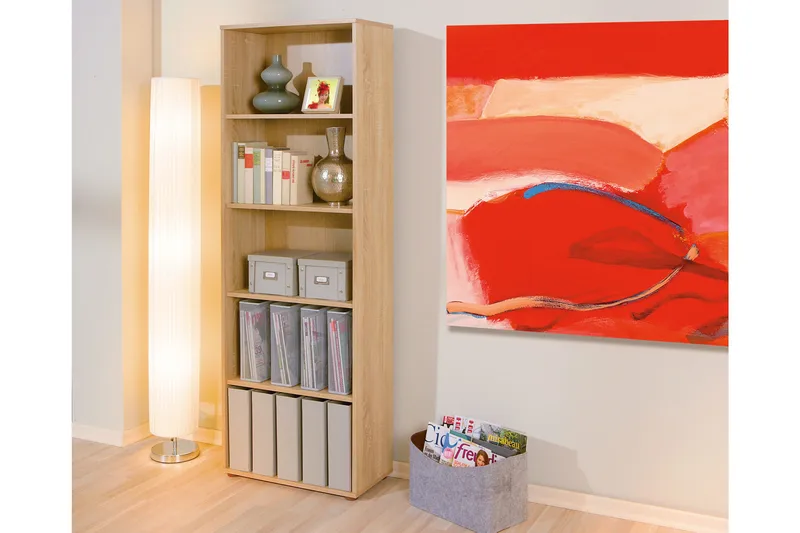Imhilde Bokhylle 60x180 cm - Lys Eik - Oppbevaring - Hyller - Bokhylle
