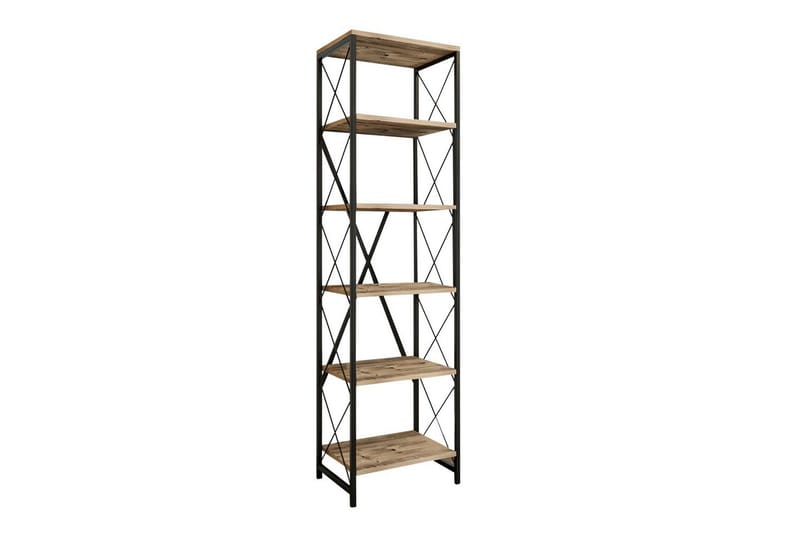 Hyler Bokhylle Suadiye Atlantic Pine / Svart Grey Colored Wood, Svart - Oppbevaring - Hyller - Bokhylle