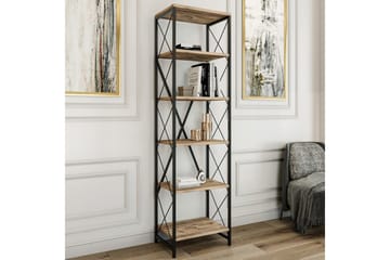 Hyler Bokhylle Suadiye Atlantic Pine / Svart Grey Colored Wood, Svart - Oppbevaring - Hyller - Bokhylle