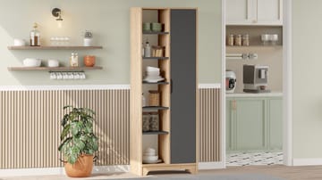 Multi Purpose Cabinet Homitis Eik antrasitt - Oppbevaring - Hyller - Bokhylle