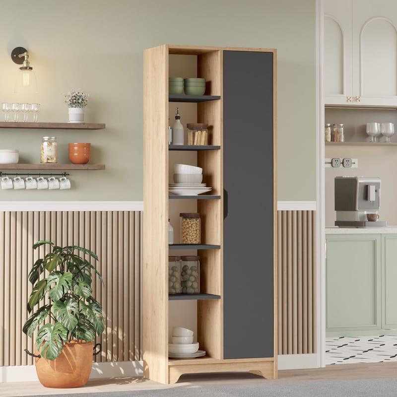 Multi Purpose Cabinet Homitis Eik antrasitt - Oppbevaring - Hyller - Bokhylle