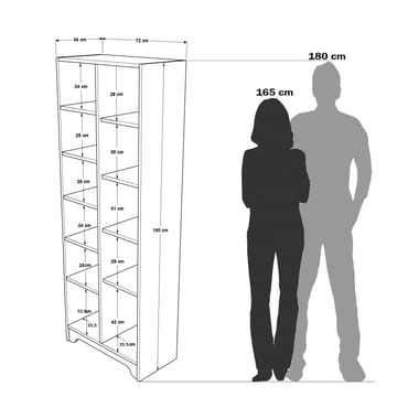 Multi Purpose Cabinet Homitis Eik antrasitt - Oppbevaring - Hyller - Bokhylle