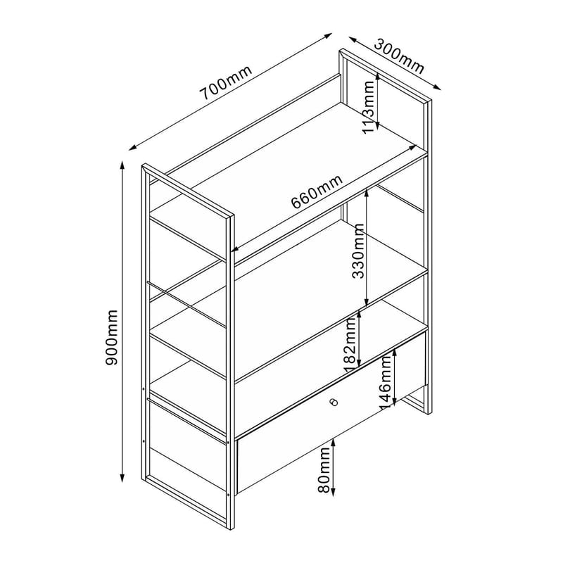 Shelf HOME4YOU - eik/hvit - Oppbevaring - Hyller - Hylleplan & hyllekonsoll