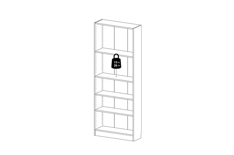 Trysil Bokhylle 79 cm - Hvit - Oppbevaring - Hyller - Bokhylle