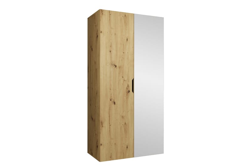 Abano Garderobeskap Med Speil 52x202 cm - Brun - Oppbevaring - Klesoppbevaring - Garderober & garderobesystem