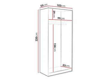 Amelus Garderobeskap 103x220 cm - Brun/Svart - Oppbevaring - Klesoppbevaring - Garderober & garderobesystem