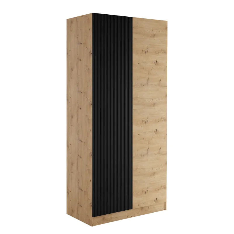 Amelus Garderobeskap 103x220 cm - Brun/Svart - Oppbevaring - Klesoppbevaring - Garderober & garderobesystem