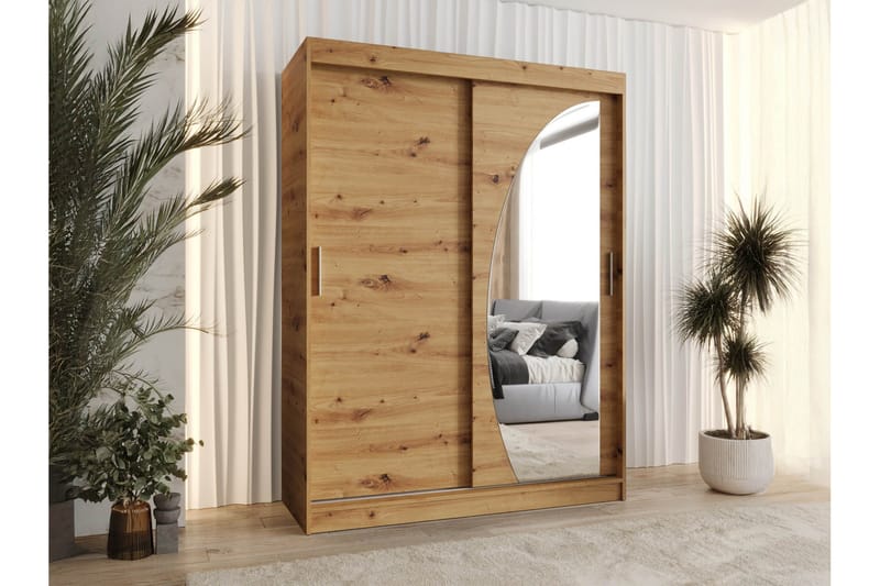 Amira Garderobeskap Med Speil 150x200 cm - Oppbevaring - Klesoppbevaring - Garderober & garderobesystem