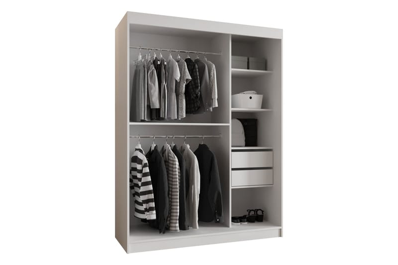 Amira Garderobeskap Med Speil 150x200 cm - Oppbevaring - Klesoppbevaring - Garderober & garderobesystem