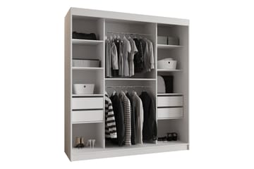 Amira Garderobeskap Med Speil 180x200 cm - Oppbevaring - Klesoppbevaring - Garderober & garderobesystem