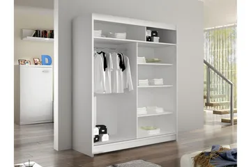 Bay Garderobe Med Speil 150x200 cm - Hvit - Oppbevaring - Klesoppbevaring - Garderober & garderobesystem