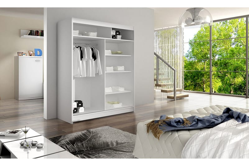 Camino Garderobe 150x58x200 cm - Svart/Hvit - Oppbevaring - Klesoppbevaring - Garderober & garderobesystem