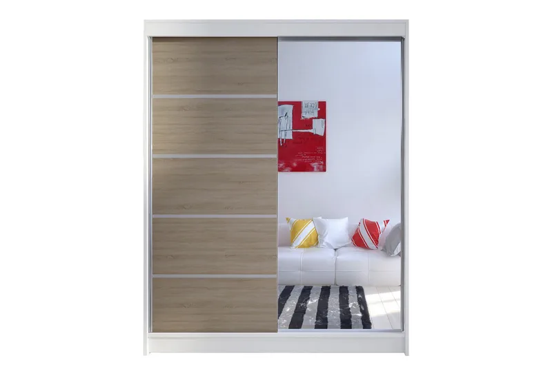 Camino Garderobe 58x150 cm LED-belysning - Hvit - Oppbevaring - Klesoppbevaring - Garderober & garderobesystem