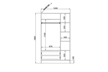 Carvo Garderobe 105x180 cm - Matt Hvit - Oppbevaring - Klesoppbevaring - Garderober & garderobesystem